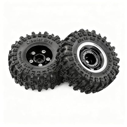 0.7” Wheel & Crawler Terrain Tire Set for 1/30 RC Crawler, -1.00mm Offset, Axial SCX30 & Redcat Ascent-32, CNC Aluminum Rims, 5mm Hex, Shims Screwdriver Included, Pre-Assembled, 4 pcs, Black - color: Black-1, size: Rock-trail-clean-out