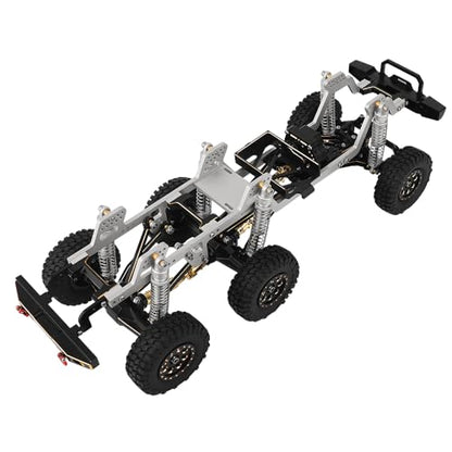 TRX-4M 6x6 RC Chassis Frame with Axles Transmission Wheels Skid Plate DIY for TRX4M 1/18 RC Crawler Metal Upgarde Parts (Silver) - color: Silver