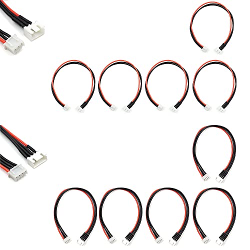 JST-XH 2S 3S Balance Plug Extension Lead Wire 200mm for LiPo Battery Balance Charging 22AWG Silicone