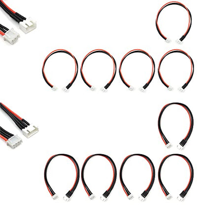JST-XH 2S 3S Balance Plug Extension Lead Wire 200mm for LiPo Battery Balance Charging 22AWG Silicone
