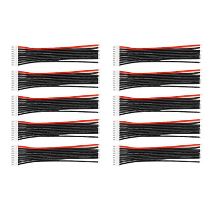 10PCS JST-XH 8S Balance Extension Cable, 3.9" 22AWG Silicone Lead Wire for LiPo Battery Charger, RC Balance Plug Connector Adapter - size: 8S