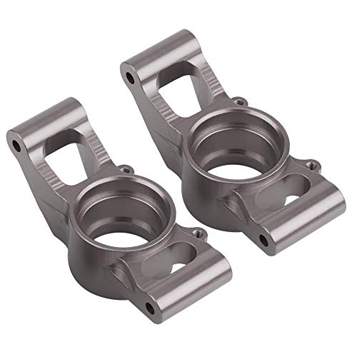 Dilwe 2Pcs RC Car Rear Hub Carriers, Aluminium Alloy RC Rear Axle Hub Carrier for 1/5 Scale RC Car Upgrade Part RC Accessories(Gray)