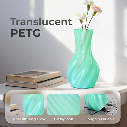 Official CREALITY PETG 3D Printer Filament 1.75mm 1KG BlueGreenGradient | High Precision Strong Toughness, Odorless Better Flow Moistureproof 3D Printing Ender Filament - color: Petg-1kg Blue Green Gradient, size: 1.75 mm