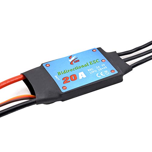 Bidirectional 20A Brushless ESC Electric Speed Controller | 2-4S, 2A 5V UBEC, For RC Car Boat, Underwater Propeller - color: 20a Esc