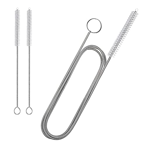 OFBAND 60" Extended Sunroof Drain Cleaning Tool - Stainless Steel 90°Flexible Drain Brush with Soft Nylon Wool for Drainage Pipes Cleaning - Car Detailing Kit Interior Cleaner
