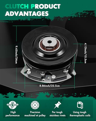 SCITOO Lawnmower Clutch, PTO Clutch Fit for Exmark for Toro 110-6766 | |for Warner 5219-63 5219-81 |for Stens 255-823 |for Bolens for Cub Cadet for Huskee 717-04214 917-04214 - style: 5219-3
