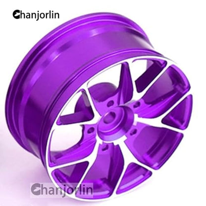 1/10 On Road Drift Wheels Rims Hex 12mm RC Aluminum Alloy Rally Racing Hubs for 1:10 Scale Touring Street Car Tires Tamiya TT01 TT02 HSP 2S 3S Brushless HPI KYOSHO XV02 XV01 4PCS (Purple) - color: Purple