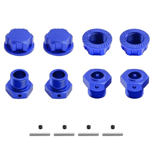 Aluminum Wheel Hex & Wheel Nut 24mm for Arrma 1/5 KRATON 8S BLX,Outcast 8S BLX Upgrades Parts,Wheel Hub Adapter Parts # ARA310928# ARA310929 (Blue) - color: Blue