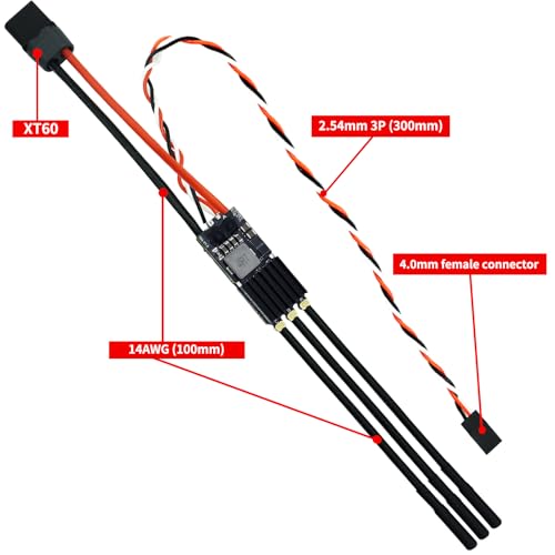 120A Brushless ESC 2-8S 12V 10A BEC for RC Crawler Car ESCape32 | with XT60 & 4.0mm Bullet Plug, Support Dshot, PWM, Oneshot, Multishot