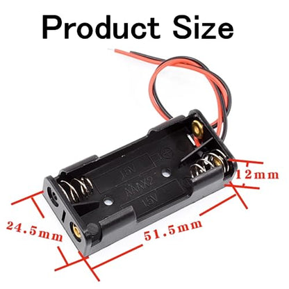 10Pcs AAA Battery Holder 2 Cell with Wire Leads, 2 AAA Battery Shell 2x1.5V 3V for Technology Production Toy Models Accessory DIY - color: 2AAA open