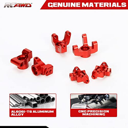 RCAWD Front Spindle Steering Hub Carrier& Caster Block, Front Camber Block C Hub& Rear Hub Carrier for 1/18 Losi Mini-T 2.0,1/16 Losi Mini-B Upgrades Parts #LOS214006, #LOS311005, #LOS214005 Red