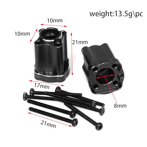 Aluminum Rear Cup RC Upgraded Parts for LOSI 1/18 Mini LMT 4X4 Brushed Monster Truck RTR-LOS01026 RC Car, Black - color: Black Rear Cup