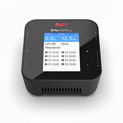 ISDT Q8 MAX Battgo Lipo Battery Charger/Discharger, Balance Charger Discharger 30A 1000W DC 2-8S LCD Display Digital Smart Battery Balance Charger Li-Po Li-Hv Li-Ion Li-Fe NiMH Ni-Cd Pb