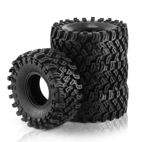 Lifehead 2.2 Inch Rubber Crawler Tires for 1/8 1/10 RC Crawler Car Retrofit Accessories KM5 YK4082 YK4083 Axial SCX10 RBX10 RR10 Traxxas TRX4，136x55mm OD