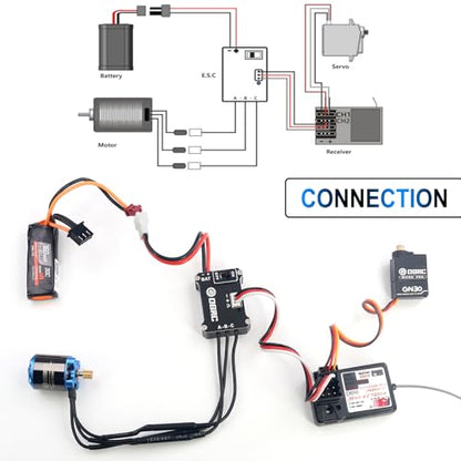OGRC 25A Brushless ESC & 1212 Sensorless Outrunner Motor Combo for SCX30 | 5000KV Brushless Motor, Supports 2S LiPo Battery, Built-in BEC, for Axial 1/30 RC Crawler Car