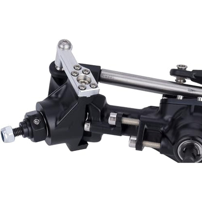 HD44 Axles, 1/10 RC Offset Straight Axles, CNC Aluminum Integrated Front & Rear Axles with High-Strength Steel Gears, for 1/10 RC Crawlers Vanquish VS4-10 & Axial SCX10 II Upgrades (Black) - color: Black