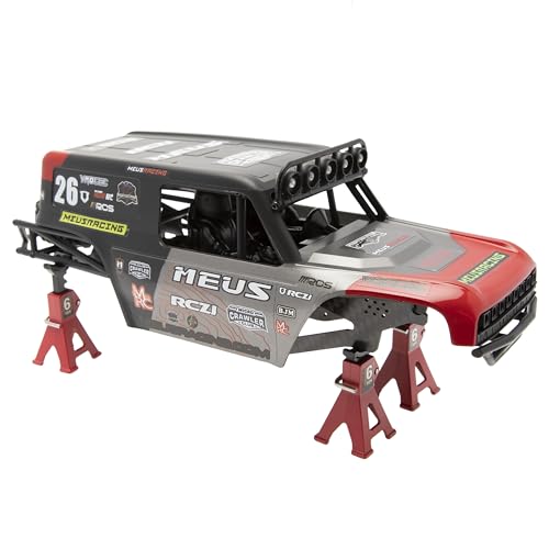 MEUS RACING MB24 SCX24 Body 5.2in 132MM Body Shell ABS+Nylon Carbon Fiber Chassis for 1/24 Axial SCX24 Bronco JLU B-17 C10 Toy Vehicles and Accessories (Red) - color: Red