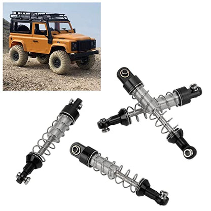 OUKENS RC Shock Absorber Set, 4Pcs Metal Black Adjustable Oil Shocks for 1/18 1/16 RC Crawler, Compatible with TRX4M, WPL C14 C24, MN D90, Axial Capra Upgrade Parts - color: Black