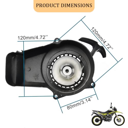 ATV Pull Starter Recoil Assembly, Recoil Start lgnition Coil with Pull Cord, 4 Wheeler Go Kart Parts Accessories, Compatible with 2 Stroke 47cc 49cc 50cc Engine Pocket Dirt Bike ATV
