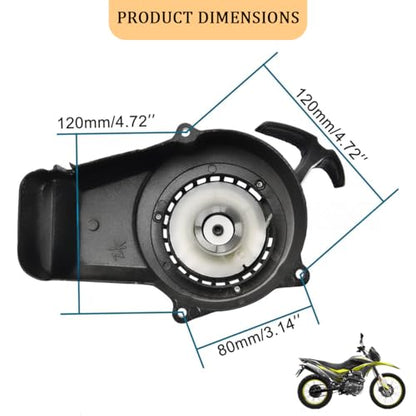 ATV Pull Starter Recoil Assembly, Recoil Start lgnition Coil with Pull Cord, 4 Wheeler Go Kart Parts Accessories, Compatible with 2 Stroke 47cc 49cc 50cc Engine Pocket Dirt Bike ATV