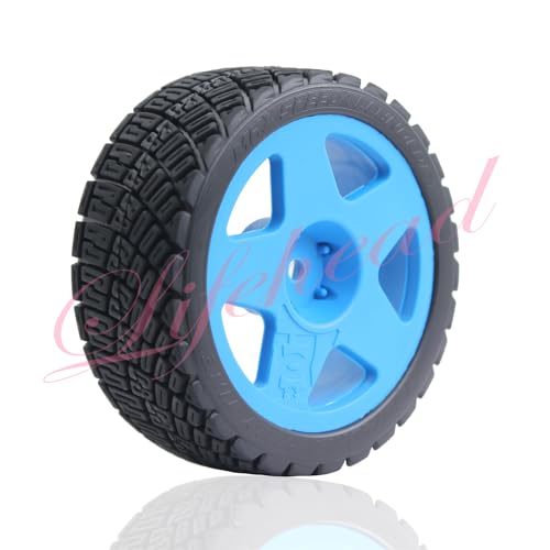 Lifehead 67mm RC On-Road Rally Car Tires and Wheels for 1/10 RC On-Road Touring Drift Car HSP Tamiya XV01 TT01 TT02B HPI Kyosho FAZER MK2 /12mm Hex - color: Blue a