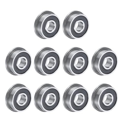 uxcell F694-2RS Flanged Ball Bearing 4x11x4mm Double Sealed Chrome Steel Flange Bearings, 10pcs - size: F694-2RS