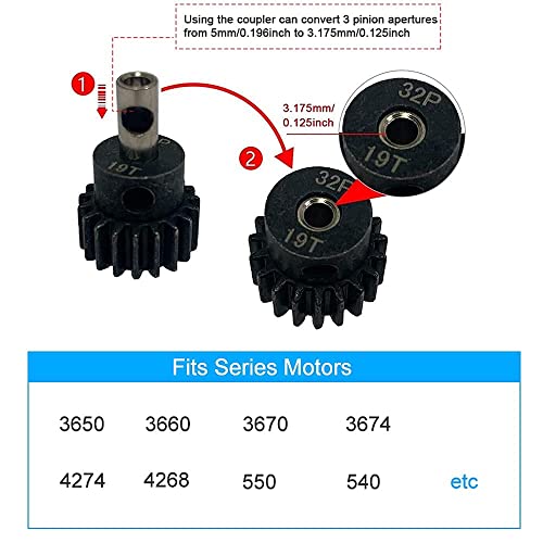 OGRC Steel Slipper Clutch for 1/10 Traxxas Slash Stampede Rustle 4X4 | Metal Differential Gear Slipper Clutch Set with 32P 15T 17T 19T Pinions Gears for Traxxas RC Truck #6878