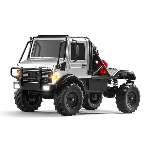 1/18 RC Semi-Truck for Adults, MN-333 Unimog Off-Road RC Rock Crawler, 4WD RC Truck RTR Transport Car Alloy Model for Hobby Toy Gifts (Silver) - color: Silver