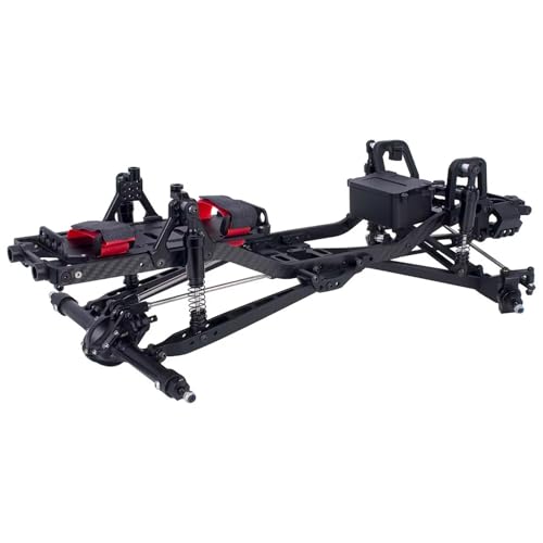 Twin I-Beam 2WD Pre-Runner CNC Aluminum Chassis Kit for 1/10 RC Crawler Axial SCX10 I II III Pro TRX4 Capra Upgrades (Black) - color: Black