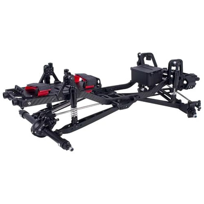 Twin I-Beam 2WD Pre-Runner CNC Aluminum Chassis Kit for 1/10 RC Crawler Axial SCX10 I II III Pro TRX4 Capra Upgrades (Black) - color: Black
