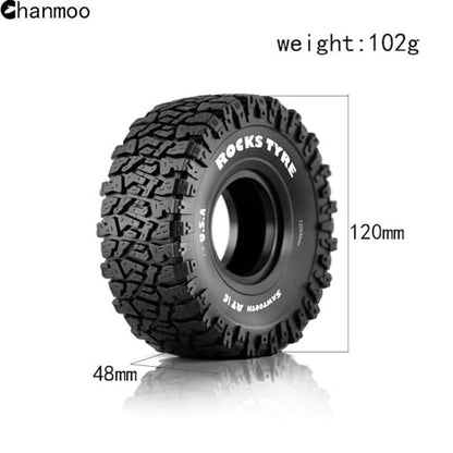 1.9 RC Crawler Tires With Foam Insert Rubber Mud Tyres 120mm For 1/10 RC Crawler Car Axial SCX10 90046 AXI 03007 TRX4 Tamiya CC01 Redcat Gen8 RC4WD 1.9 inch Beadlock Wheel Rims 4PCS