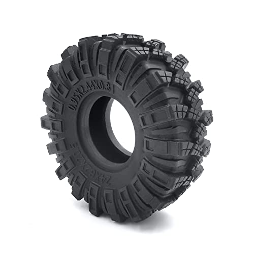 MOHERO 4PCS 1.0" Mud Grappler Rubber Tyre 1.0 Wheel Tires 62 * 22MM for Axial SCX24 90081 AXI00001 002 004 005 006 RC Crawler Car (C Style) - color: A-c Style