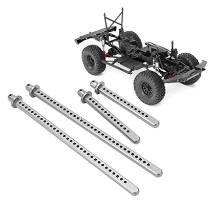 4Pcs Aluminum Alloy Front Rear Extended Body Post Mount RC Accessories for Axial SCX10 90046 1/10 RC Car with R Clips with Multiple Positioning Holes