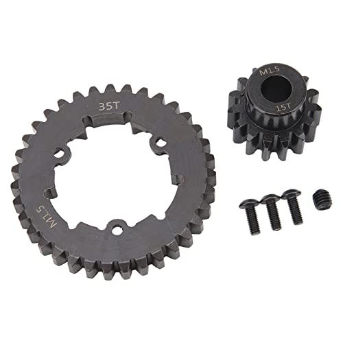 1/5 Scale RC Gear Set, Durable Steel High-Performance Spur Pinion Replacement 35T Spur 15T Pinion for Off-Road Racing Hobbyists and 1/5 Truck Models