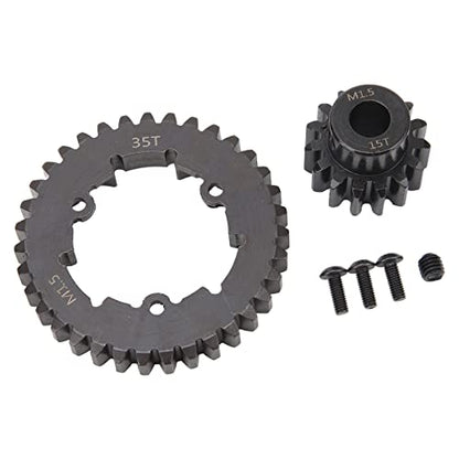 1/5 Scale RC Gear Set, Durable Steel High-Performance Spur Pinion Replacement 35T Spur 15T Pinion for Off-Road Racing Hobbyists and 1/5 Truck Models