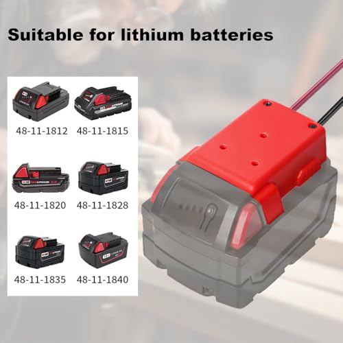 Ranoff Power Wheel Adapter 18V/20V Battery with Fuse & Wire terminals, Wheels Battery Conversion Kit Power Connector for DIY Ride On Truck, RC Car Toys and Robotics - size: for Milwaukee