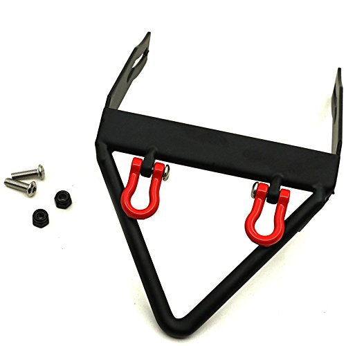 Steel Front Bumper with 2 Pcs Winch Mount Shackles for 1/10 Axial SCX10 RC Model Crawler Car #A