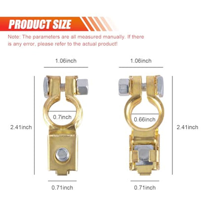 Car Battery Terminal Connector, Battery Terminal Clamps Negative and Positive, Pure Copper Quick Release Cable End Top Post Clip, Battery Terminal Assortment Kit for Car Truck RV Boat (Plastic Cover) - size: Plastic Cover