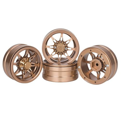 AMK 1.9 Inch CNC Aluminum Beadlock Wheels, 4PCS RC Crawler Wheel Rims with 12mm Hex, Fits SCX10, SCX10 II, SCX10 III, SCX10 Pro, Capra, TRX4, RC4WD D90, 1/10 Scale Rock Crawler