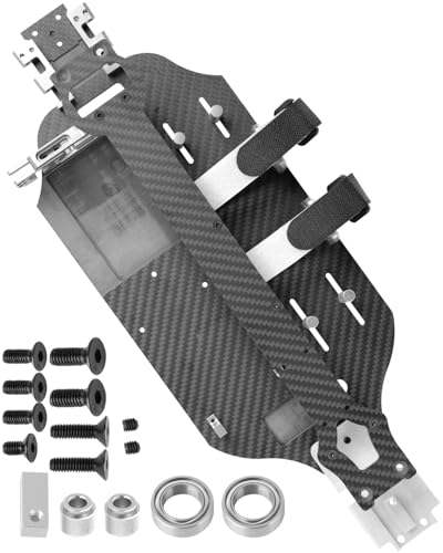 RC Carbon Fibre Chassis Armor Skid Plate Protecter Guard Upgrades Part for 1/10 Slash 4X4 4WD VXL,Front Center Rear Chassis Guard Plate,Silver - color: Silver(1set)