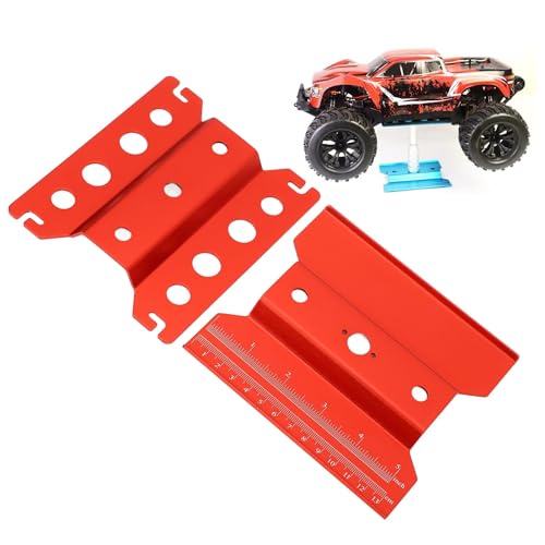 RC Model Car Repair Stand Alloy Adjustable Height Rotatable Lockable Work Station for 1/16 1/10 1/8 RC Car Black (Red) - color: Red