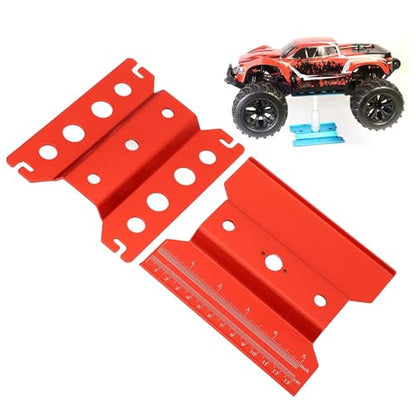 RC Model Car Repair Stand Alloy Adjustable Height Rotatable Lockable Work Station for 1/16 1/10 1/8 RC Car Black (Red) - color: Red