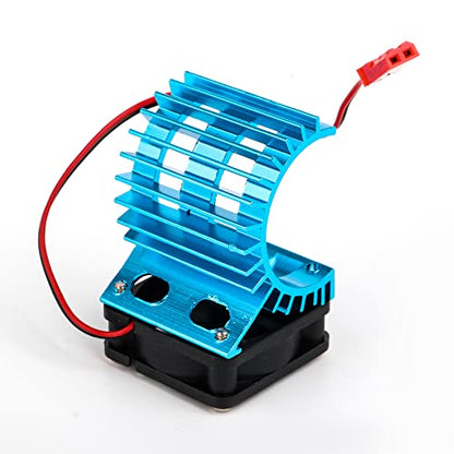 Mxfans 308006 Blue Aluminum Alloy 380 Motor heatsink with Fan for RC Car Motor Heat Sink