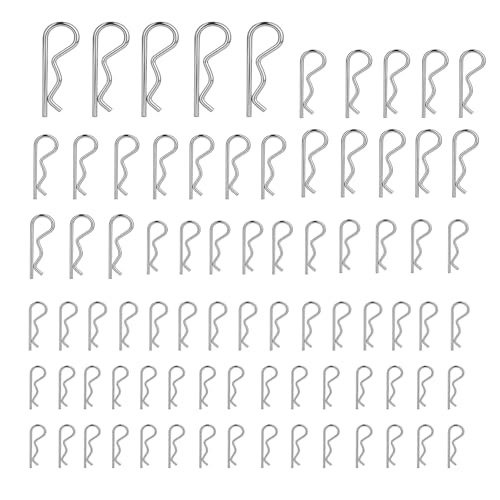 80 PCS Cotter Pin Assortment Kit, 6 Sizes 304 Stainless Steel Hitch Pin Clips, Heavy Duty Retaining Pins for Hitch Lock System, Trucks & Engine Repair