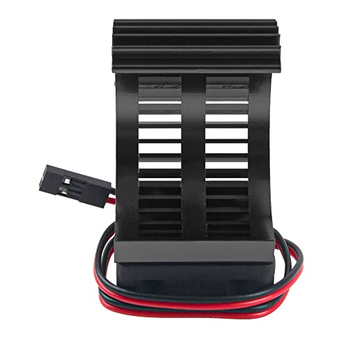 RC Motor Heatsink 540 545 550 Brushless Brushed Electric Engine Heat Sink with 5-6V Cooling Fan Compatible with Traxxas HSP HPI Wltoys Himoto Axial Tamiya 1/10 RC Crawler Truck Car (Black) - color: Black