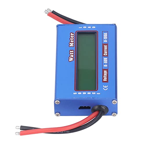 RC Watt Meter, High Precision Digital Battery Voltage Analyzer with LCD Display for RC and Renewable Energy Systems Aluminum Alloy