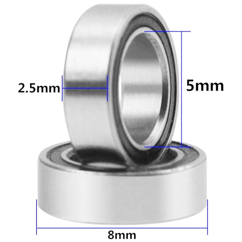36Pcs ShareGoo RC Rubber Sealed Ball Bearings Kit 5x8x2.5mm 5x11x4mm Compatible with Tamiya Squash Van GF-02 4WD 1/10 RC Car Upgrade Parts