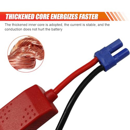 EC5 Car Emergency Jumper Starter Cable, Portable Car Booster Cable Replacement with Battery Clamp, 12V 10AWG Alligator Clip, Mini Jumper Cables Connector