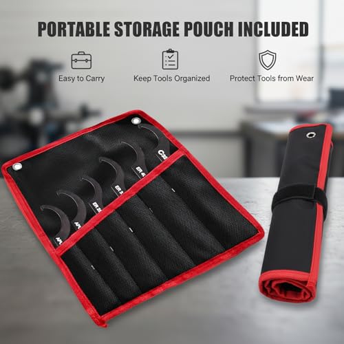 Coilover Spanner Wrench Set 6PCS Universal Shock Adjustment Tool | Steel Hook Wrench Set for Coil Over Suspension Adjustment and Motorcycle Shock Settings, Universal Spanner Tools