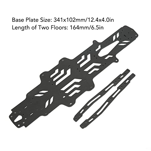 RC Drift Racing Chassis Plate, Carbon Fiber Aluminum Alloy RC Car Chassis Upgrade Parts, High Strength CNC Carbon Fiber for MST RMX2.0S RRX2.0S 1/10, Lightweight Two Layer Hollow D (Black) - color: Black